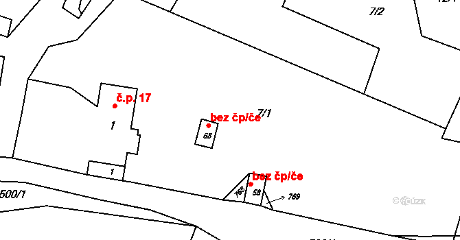 Bor 38276747 na parcele st. 68 v KÚ Málkovice, Katastrální mapa
