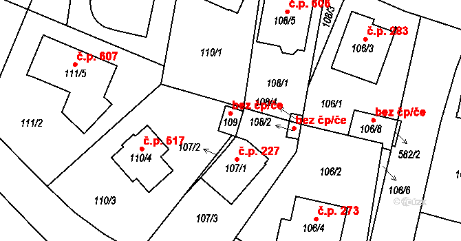 Praha 40474747 na parcele st. 109 v KÚ Horní Měcholupy, Katastrální mapa