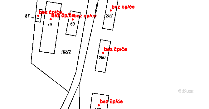 Dobronice u Bechyně 40885747 na parcele st. 290 v KÚ Dobronice u Bechyně, Katastrální mapa