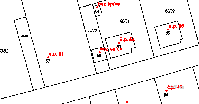 Souňov 43205747 na parcele st. 69 v KÚ Souňov, Katastrální mapa