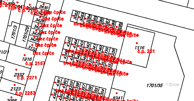 Kroměříž 44976747 na parcele st. 4340 v KÚ Kroměříž, Katastrální mapa