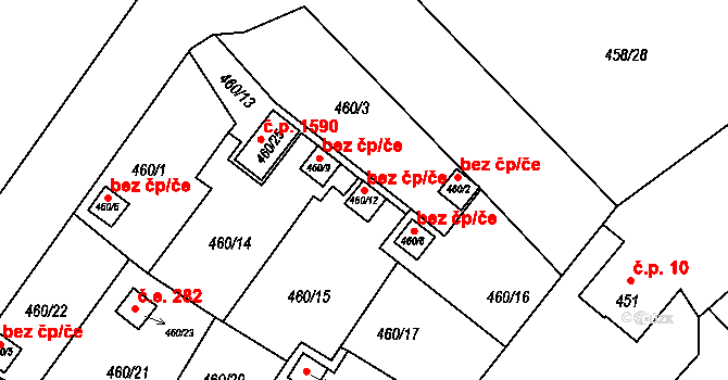 Karviná 48471747 na parcele st. 460/12 v KÚ Ráj, Katastrální mapa