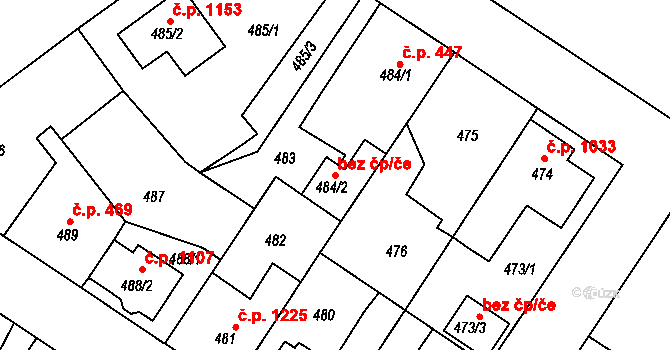 Třemošná 49582747 na parcele st. 484/2 v KÚ Třemošná, Katastrální mapa