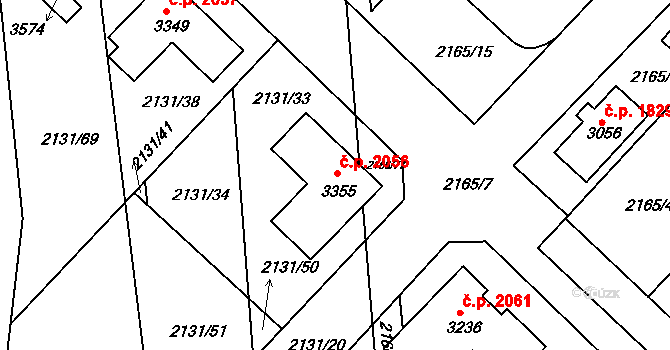 Lysá nad Labem 2056 na parcele st. 3355 v KÚ Lysá nad Labem, Katastrální mapa