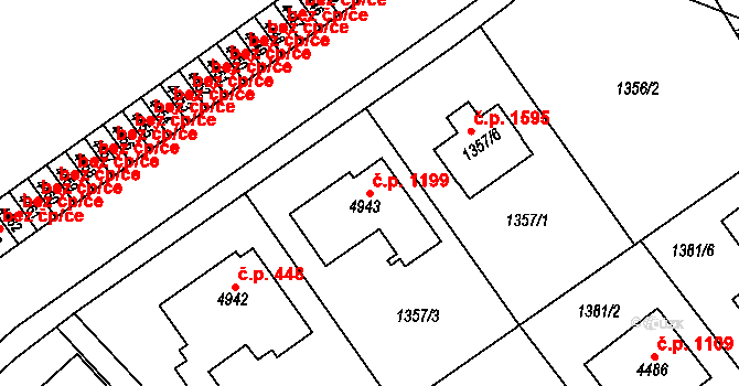 Žamberk 1199 na parcele st. 4943 v KÚ Žamberk, Katastrální mapa