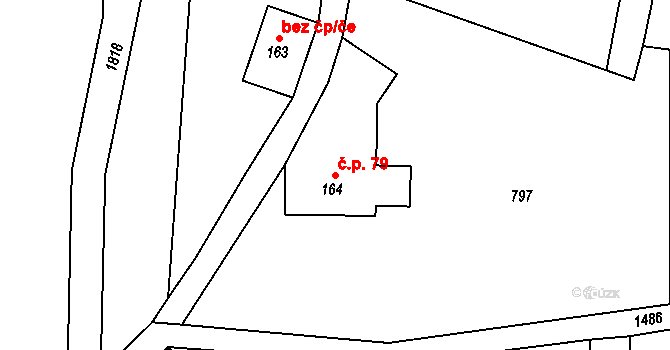 Zdislava 79 na parcele st. 164 v KÚ Zdislava, Katastrální mapa