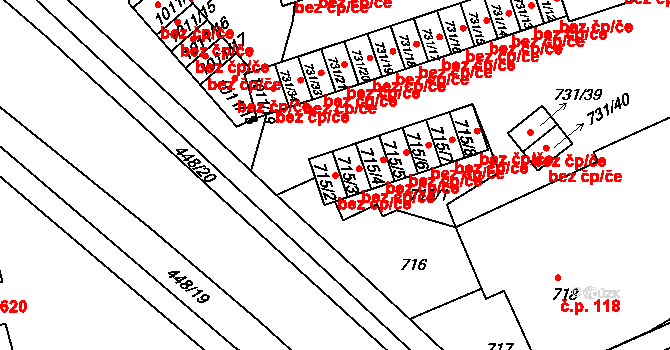 Mšeno nad Nisou 2329, Jablonec nad Nisou na parcele st. 715/2 v KÚ Mšeno nad Nisou, Katastrální mapa