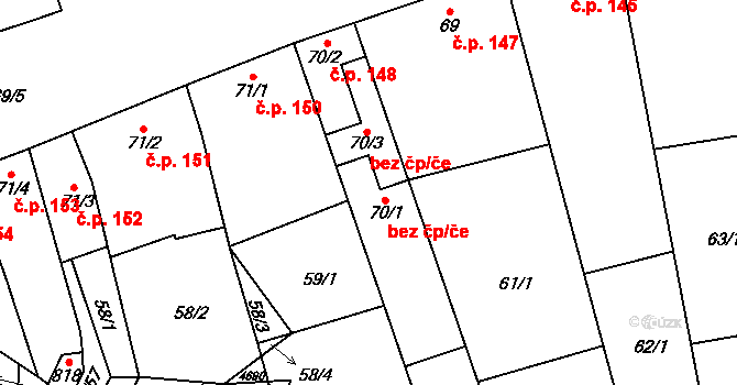 Lipov 38898748 na parcele st. 70/3 v KÚ Lipov, Katastrální mapa