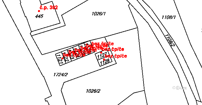 Vrchlabí 41576748 na parcele st. 1127 v KÚ Vrchlabí, Katastrální mapa