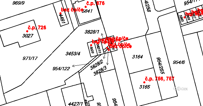 Klatovy 45210748 na parcele st. 3827/2 v KÚ Klatovy, Katastrální mapa