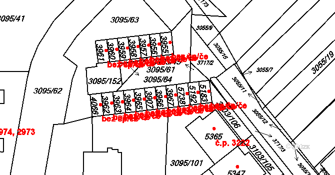 Břeclav 47206748 na parcele st. 3967 v KÚ Břeclav, Katastrální mapa