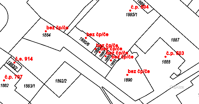 Děčín 47229748 na parcele st. 1885/4 v KÚ Podmokly, Katastrální mapa