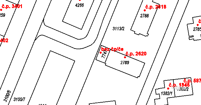 Zlín 47733748 na parcele st. 7747 v KÚ Zlín, Katastrální mapa