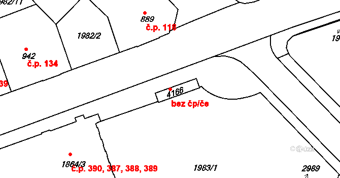 Trutnov 48537748 na parcele st. 4166 v KÚ Trutnov, Katastrální mapa