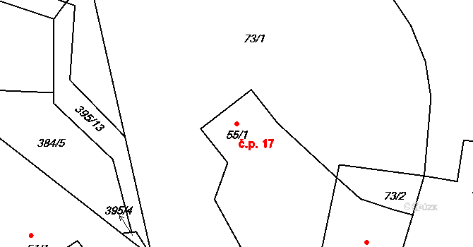 Velká Bukovina 17, Chvalkovice na parcele st. 55/1 v KÚ Velká Bukovina u Chvalkovic, Katastrální mapa