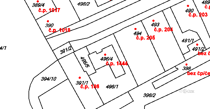 Holešov 1444 na parcele st. 496/4 v KÚ Holešov, Katastrální mapa