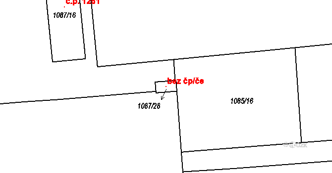 Třeboň 120820749 na parcele st. 1087/28 v KÚ Třeboň, Katastrální mapa