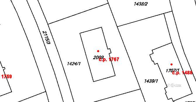 Šumperk 1767 na parcele st. 2009 v KÚ Šumperk, Katastrální mapa