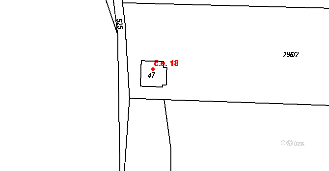 Radochlín 18, Lukavice na parcele st. 47 v KÚ Vížky, Katastrální mapa