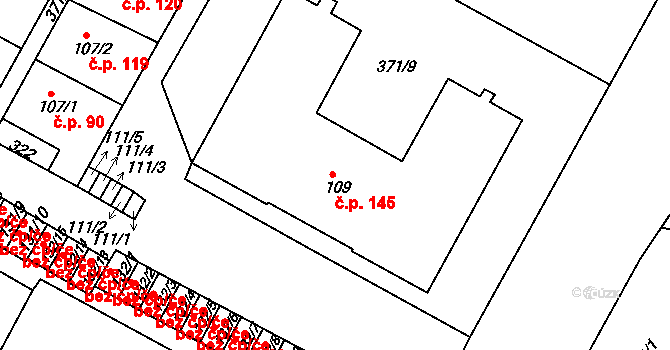 Čepirohy 145, Most na parcele st. 109 v KÚ Čepirohy, Katastrální mapa