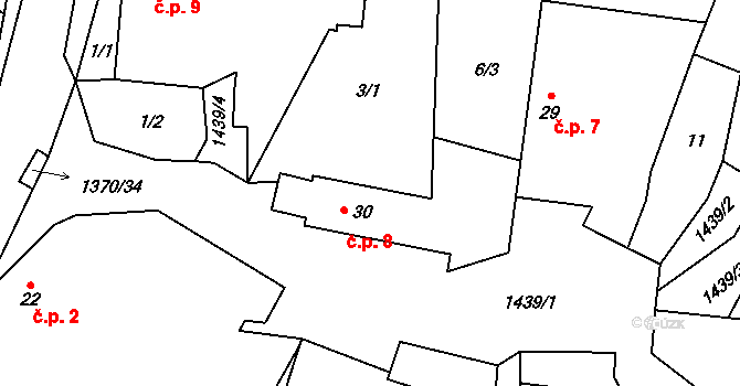 Nesperská Lhota 8, Vlašim na parcele st. 30 v KÚ Nesperská Lhota, Katastrální mapa