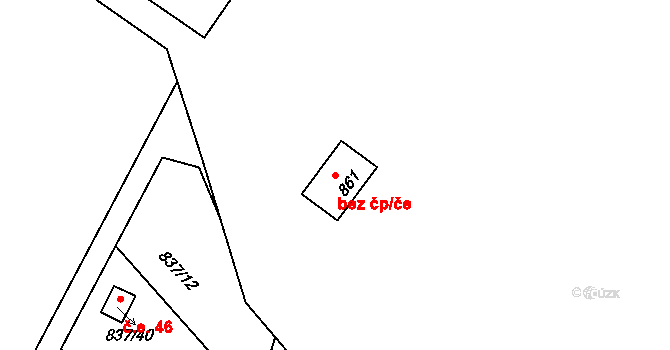 Křelov-Břuchotín 47342749 na parcele st. 861 v KÚ Křelov, Katastrální mapa