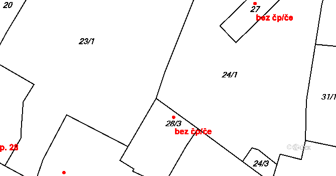Bojanovice 47452749 na parcele st. 28/3 v KÚ Bojanovice u Znojma, Katastrální mapa