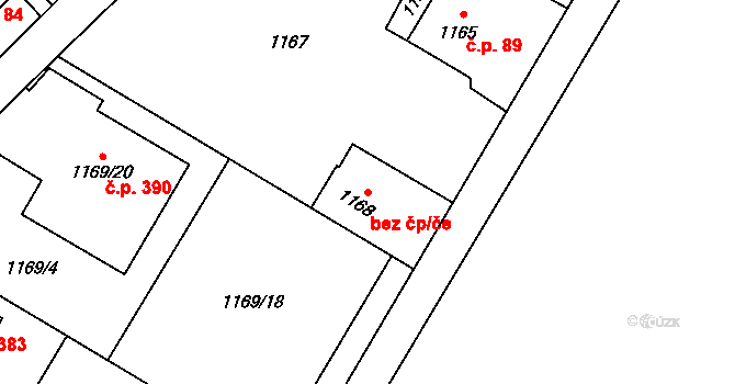 Opava 49072749 na parcele st. 1168 v KÚ Komárov u Opavy, Katastrální mapa