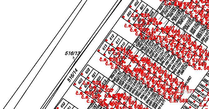 Pístov 297, Jihlava na parcele st. 614 v KÚ Pístov u Jihlavy, Katastrální mapa
