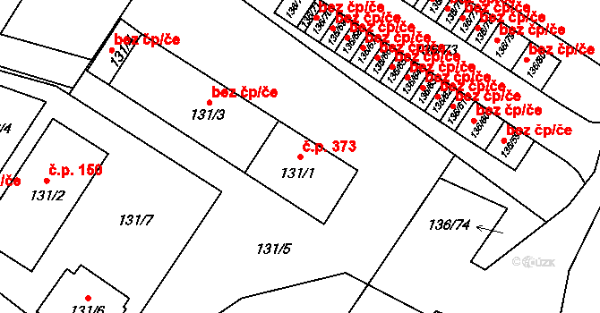 Jilemnice 373 na parcele st. 131/1 v KÚ Jilemnice, Katastrální mapa