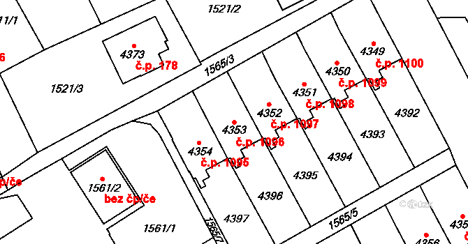 Žamberk 1096 na parcele st. 4353 v KÚ Žamberk, Katastrální mapa