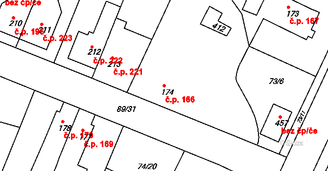 Litol 166, Lysá nad Labem na parcele st. 174 v KÚ Litol, Katastrální mapa