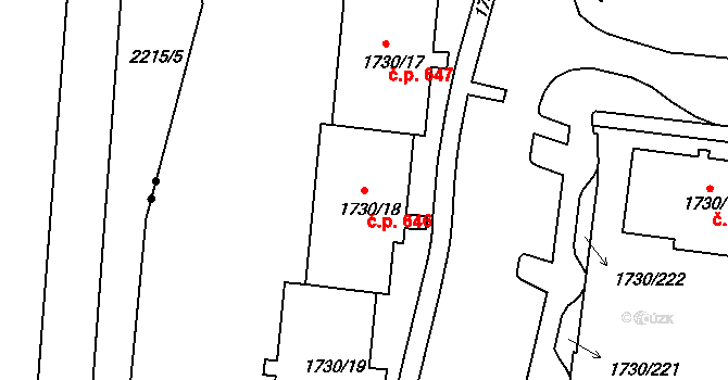 Miřetice u Klášterce nad Ohří 646, Klášterec nad Ohří na parcele st. 1730/18 v KÚ Miřetice u Klášterce nad Ohří, Katastrální mapa