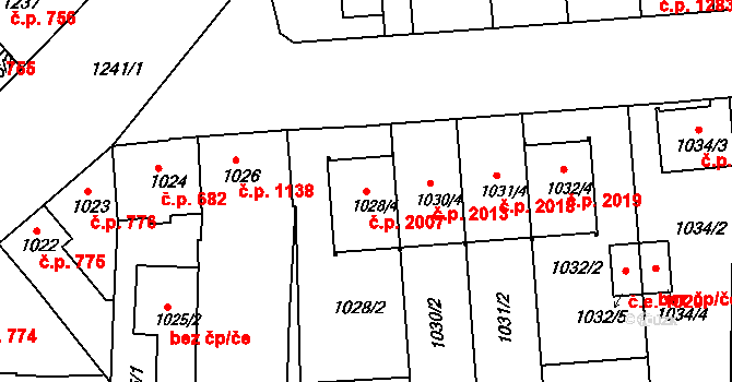 Líšeň 2007, Brno na parcele st. 1028/4 v KÚ Líšeň, Katastrální mapa