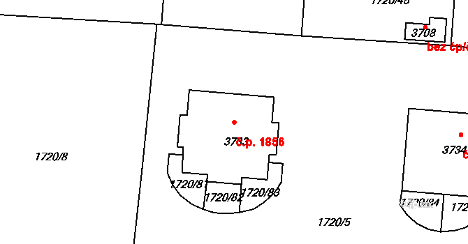 Slaný 1856 na parcele st. 3733 v KÚ Slaný, Katastrální mapa