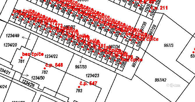Mariánské Lázně 182 na parcele st. 1085 v KÚ Mariánské Lázně, Katastrální mapa