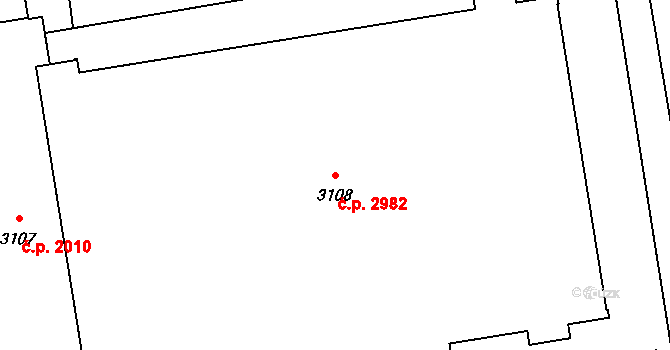 Šumperk 2982 na parcele st. 3108 v KÚ Šumperk, Katastrální mapa
