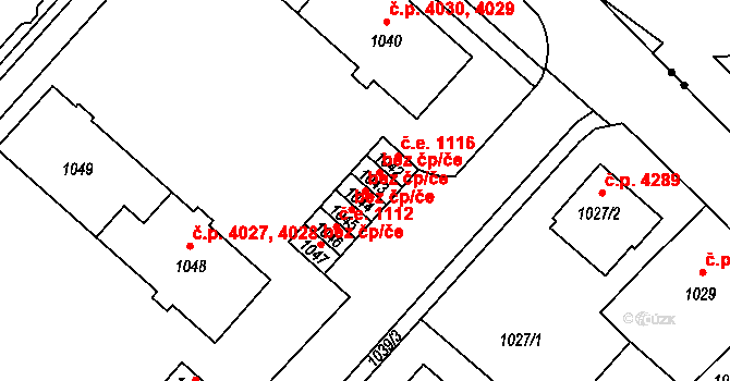 Chomutov 1199 na parcele st. 1044 v KÚ Chomutov II, Katastrální mapa