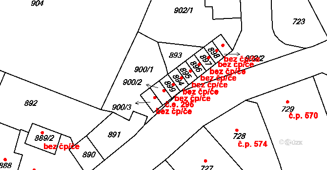 Tachov 44063750 na parcele st. 899 v KÚ Tachov, Katastrální mapa