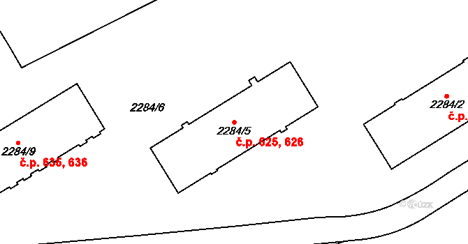 Jeseník 625,626 na parcele st. 2284/5 v KÚ Jeseník, Katastrální mapa