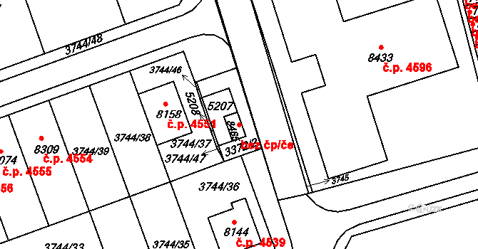 Kroměříž 88273750 na parcele st. 8465 v KÚ Kroměříž, Katastrální mapa