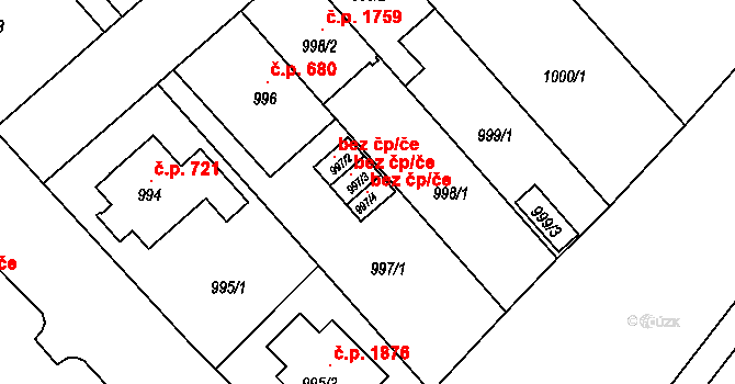 Praha 104775751 na parcele st. 997/4 v KÚ Kobylisy, Katastrální mapa