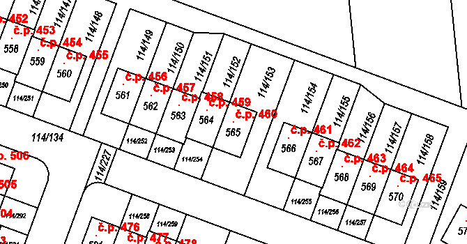 Drahelčice 460 na parcele st. 565 v KÚ Drahelčice, Katastrální mapa