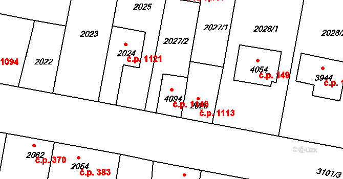 Čelákovice 1146 na parcele st. 4094 v KÚ Čelákovice, Katastrální mapa
