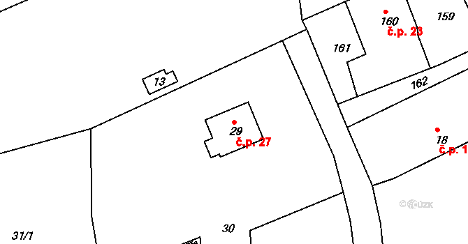 Liboc 27, Kynšperk nad Ohří na parcele st. 29 v KÚ Liboc u Kynšperka nad Ohří, Katastrální mapa