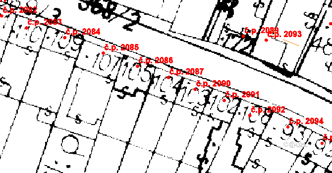 Podlusky 2087, Roudnice nad Labem na parcele st. 104 v KÚ Podlusky, Katastrální mapa