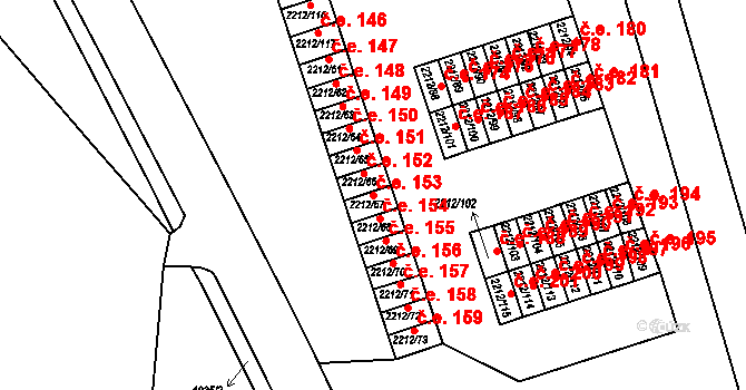 Klášterec nad Ohří 153 na parcele st. 2212/67 v KÚ Klášterec nad Ohří, Katastrální mapa