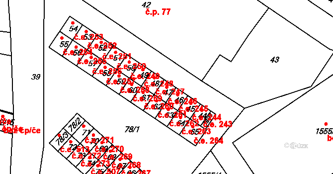 Miřetice u Klášterce nad Ohří 246, Klášterec nad Ohří na parcele st. 47 v KÚ Miřetice u Klášterce nad Ohří, Katastrální mapa