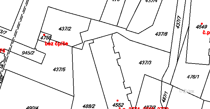 Dvůr Králové nad Labem 2769,2770,2771 na parcele st. 4552 v KÚ Dvůr Králové nad Labem, Katastrální mapa