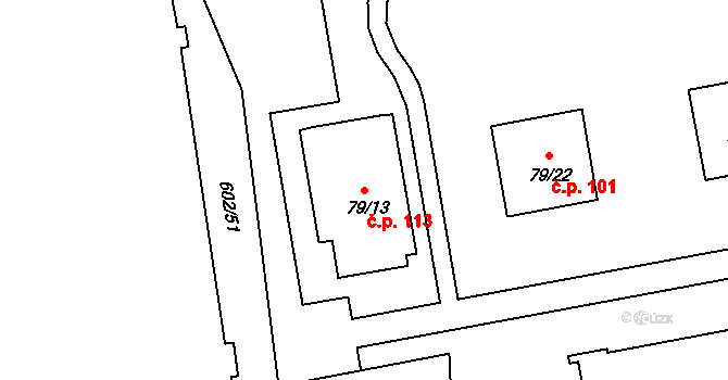 Slupečná 113, Lipno nad Vltavou na parcele st. 79/13 v KÚ Lipno nad Vltavou, Katastrální mapa